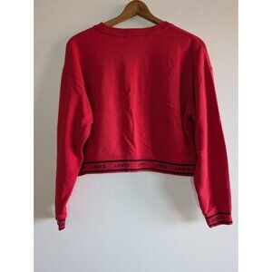 Levi's Sweatshirt Women's Size Large Cropped Spellout Logo Streetwear Oversized